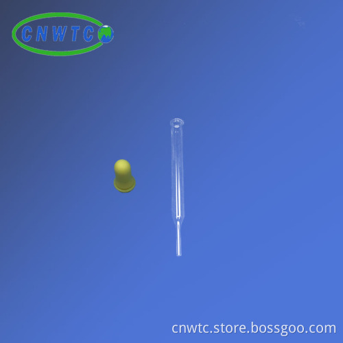Yellow Rubber Stopper Glass Dropper Pipettes and Pasteur Pipettes for Laboratory Use